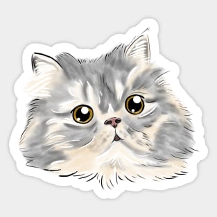 Grey Cream Cat Boy Head _ Bunniesmee Sticker